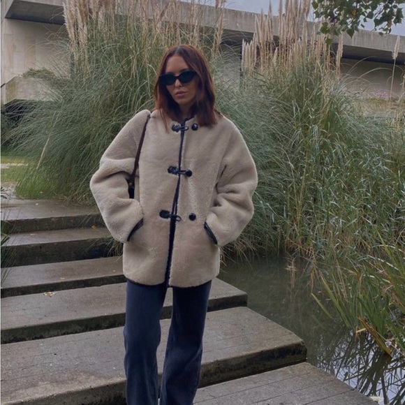 Mango Tan and Black Faux Fur Jacket - Picture 7 of 7